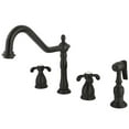 thumbnail image 1 of Kingston Brass KB1795TXBS Double Handle Widespread Kitchen Faucet, 1 of 1