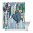 thumbnail image 1 of SUNENAT Beautiful Pastel Vintage Cacti Cactus Flowres, Waterproof Polyester Bathroom Shower Curtain 60(Wide) x 72(Height) Inches, 1 of 3