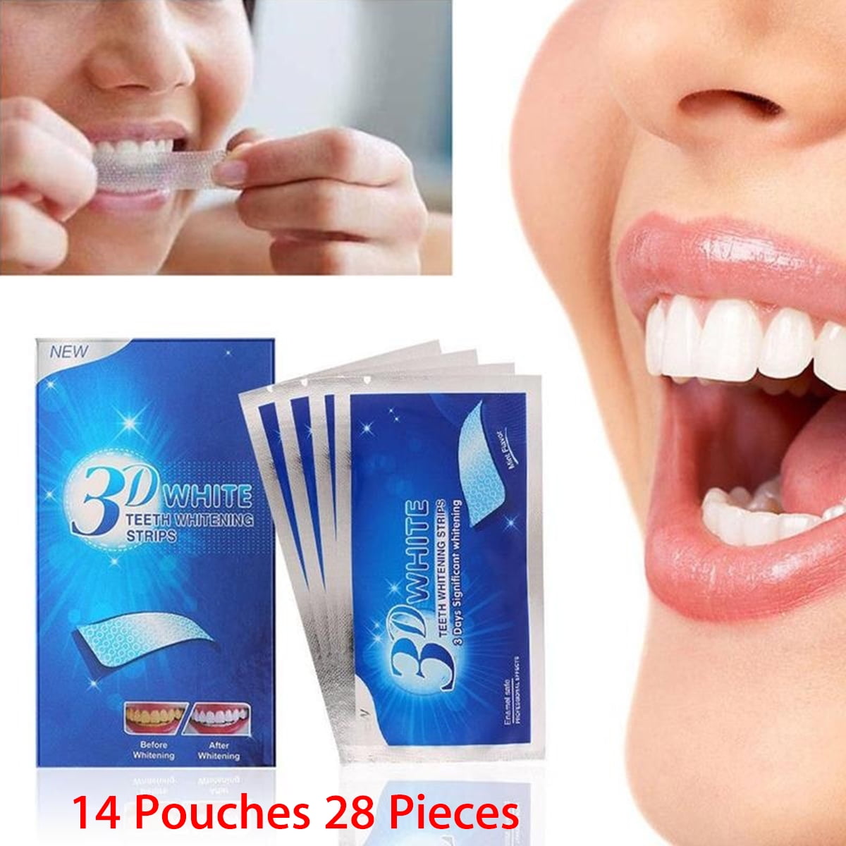 28Pcs Teeth Whitening Strips Teeth Whitestrips White Gel Oral Hygiene
