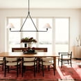thumbnail image 5 of Modern 2-Light Tapered Black Pendant, Mid-Century Ceiling Light Fixture, Elegance Hanging Light with Linen Shade, Classic Linear Ceiling Lamp for Living Room, Kitchen, Bedroom, Dining Room, 5 of 7