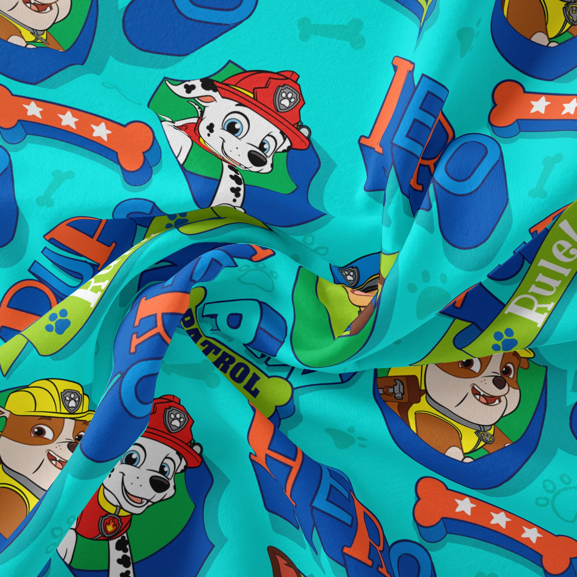Paw Patrol 1 Yard 100% Cotton Chase, Blue, 44" Wide for Quilting & Sewing