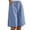 Blue #036, variant on Women Striped Knee Length Bermuda Shorts Baggy Pajama Lounge Shorts Resort Plaid PJ Bottoms Cute with Pockets, XL