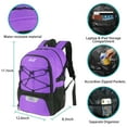 thumbnail image 6 of WOLT Unisex Basketball Backpack Bag--with Shoe Compartment Includes a One Bag and Tag Purple, 6 of 6