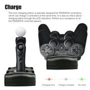 قاعدة شحن مناسبة لجهاز Sony Playstation 3 PS3 MOVE ، محطة شحن TSV لجهاز PS3 مع كابل USB ، وحدة تحكم وحامل شحن لجهاز PS3 ، شاحن بفتحة مزدوجة ، أسود