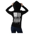 thumbnail image 2 of Liberty Wear Women's Bleeding Freedom American Flag Zip-Up Hoodie - Black (M), 2 of 2
