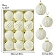 thumbnail image 3 of 12PCS Rustic Christmas Ornaments, 2.75 Inch White Vintage Shatterproof Ball Baubles, Neutral Farmhouse Xmas Tree Decorations for Traditional Home Holiday Decor, 3 of 7