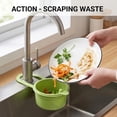 thumbnail image 6 of Kitchen Sink Strainer Basket, Hanging Sink Drain Basket with Openable Bottom Cover, Multifunctional Kitchen Sink Strainer Press Automatic Dumping Basket（Green）, 6 of 6