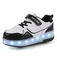 thumbnail image 3 of USB chargeable LED light up roller shoes wheeled skate sneaker shoes for Boys Girls kids, 3 of 8