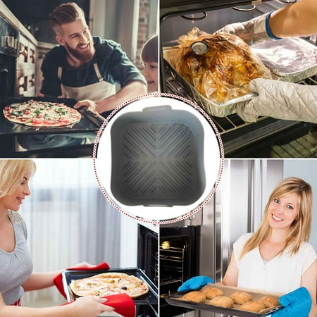 

Air Fryer Silicone Pad Square Liners Reusable Air Fryer Basket Liners Accessories
