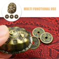 thumbnail image 2 of 1 set of Vintage Turtle Shell Decor Handcrafted Desk Ornament Unique Decor Divination Coins Brass Coin Crafts Turtle Shell Statue, 2 of 4