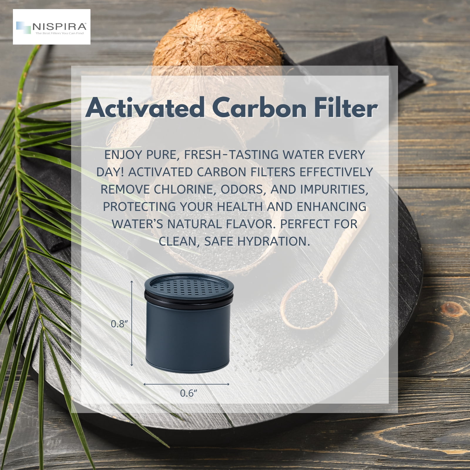 Nispira Carbon Water Filter Replacement Compatible with Lifestraw Stell Universal Go2 Play Water Bottle, 8 Pcs
