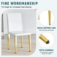 thumbnail image 5 of TesNus White Dining Chairs Set of 4, Faux Leather Upholstered High Back Chairs with Gold Metal Legs for Dining Room, Kitchen, Living Room, Bedroom, 5 of 9