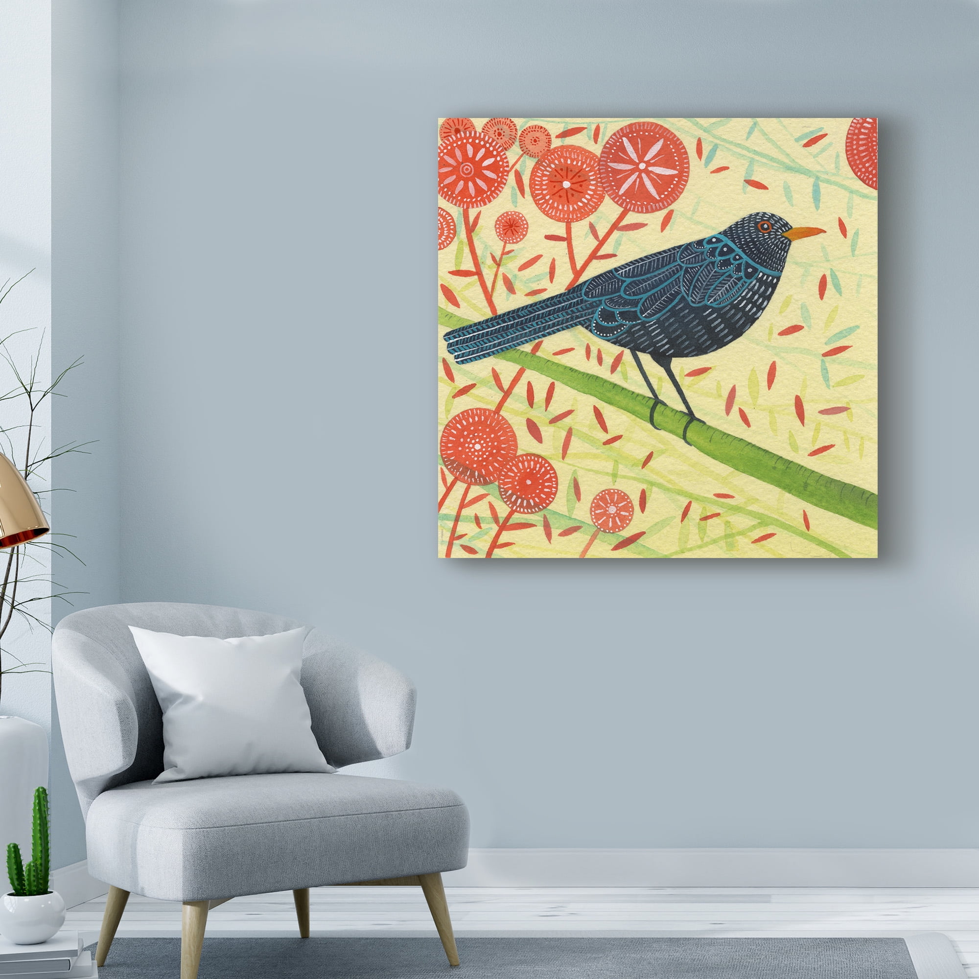 Trademark Fine Art 'Blackbird Portrait' Canvas Art by Michelle Campbell