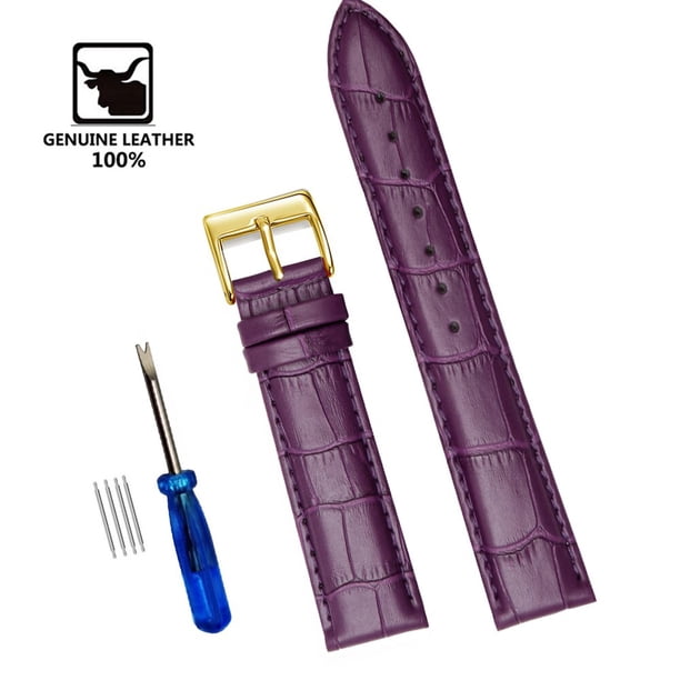 Correa de muñeca suave pulsera cómoda correa de reloj de cuero genuino 12/14/16/18/20/22/24mm correa de hebilla de reloj + herramienta Tan Jianjun unisex