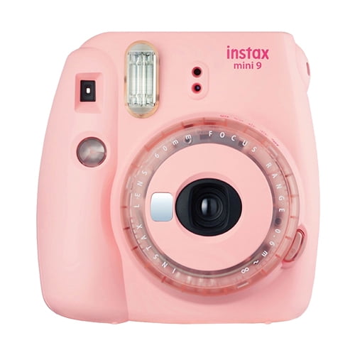 official courage make worse Fuji Instax Mini 9 Fujifilm Instant Film Camera with Clear Accents Pink -  Walmart.com