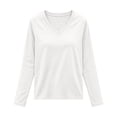 thumbnail image 4 of NominalSnug Long Sleeve Shirts for Women Tops V Neck Casual Fall Tops Soft Ladies Tops Loose Fit Basic Tees, 4 of 8