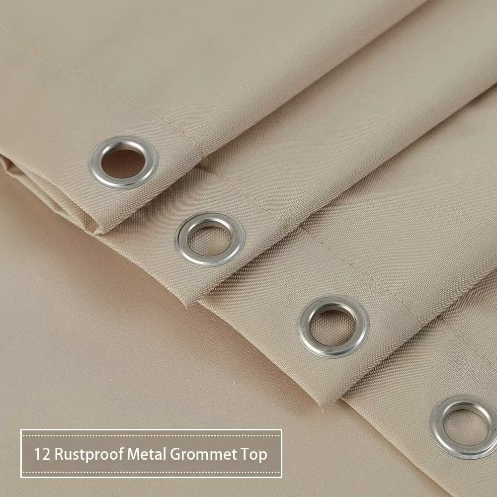 Yiwa Waterproof Fabric Shower Curtain Liner, Lining Bath Tub Shower Liner, Tan, 72x78 inch