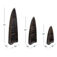 thumbnail image 3 of DecMode 77", 57", 37"H Brown Wood Boat Slatted Wood 9-Tier Shelving Unit, 3-Pieces, 3 of 7