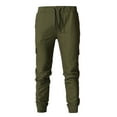 thumbnail image 4 of Diufon Cargo Pants for Men Elastic Drawstring Waist Tapered Hiking Pants Trendy Sport Pants with Pockets, 4 of 6