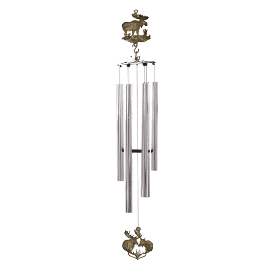 Wind Chime - 36in Moose - Silver Tube