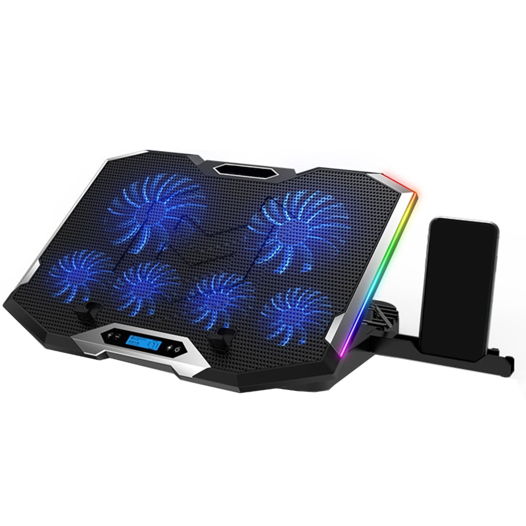 Laptop Cooling Pad RGB PC Fan Cooler Notebook Stand Computer Cooling Bracket 8 Quiet Fans PC Radiator with Phone Stand
