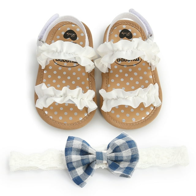 ITFABS Baby Girls Summer Sandals Anti-Slip Soft Sole Ruffle Flat Shoes