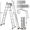 thumbnail image 2 of Costway 15.5' 16-Step Multi Purpose Step Platform Aluminum Folding Scaffold Ladder 330LB, 2 of 10