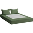thumbnail image 4 of D.N.G. BEDDINGS 3 Piece Box Spring Cover - 100% Egyptian Cotton, 800 TC, Wrap Around 4 Sides Bed Skirt for Hotel & Home, Fits Box Springs up to 15 Inch - Twin, Stripe Moss Color, 4 of 9