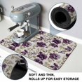 thumbnail image 4 of Purple Floral Dish Drying Mats for Kitchen Counter, Vintage Flower Botanical Leaves Classic Absorbent Coffee Bar Mat with Non-slip Rubber Backed Quick Drying Dish Rack Pad 16"x18", 4 of 9