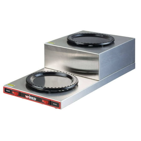 - Winco ECW-2S, 2-Burner Electric Coffee Warmer Step-Up Double Burners, 120V~60Hz, 100W per burner