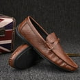 thumbnail image 6 of Men's Casual Loafers Slip On Leather Shoes Comfortable Lightweight Driving Shoes Male Moccasins Classic Penny Loafer Flats Boat Shoes Outdoor Walking Shoes, 6 of 16
