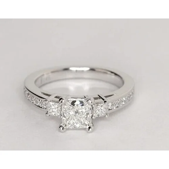 Women's 3Ct Princess Cut Moissanite Wedding Anniversary Ring 925 Sterling Silver