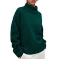 thumbnail image 1 of Suéter PRETTYGARDEN 2025 para Mujer Cuello Alto Ajuste Holgado Verde Oscuro L, 1 of 5