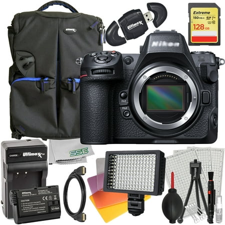 Ultimaxx Essential Nikon Z8 Mirrorless Camera Bundle (Body Only) - Includes: 128GB Extreme Memory Card, 1x Replacement Battery, Rapid Travel Charger & More (23pc Bundle)