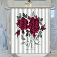 thumbnail image 2 of Rideau de Douche Romantique à Roses Rouges - Ensemble de Rideau de Douche Imperméable 72x84 Pouces à Thème de Fleurs pour Salle de Bain de Fille Amour, 2 of 6