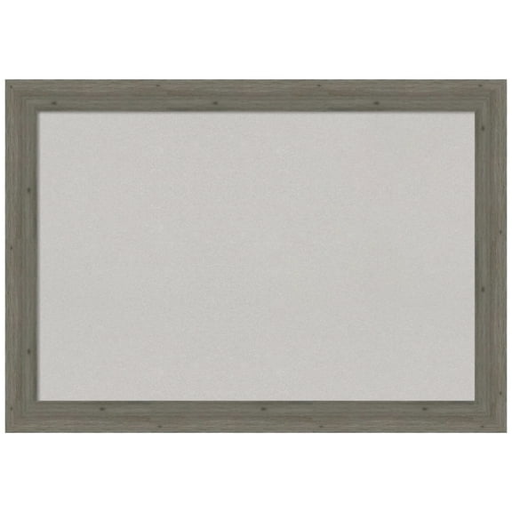 Amanti Art Grey Cork Board Wood Framed Fencepost Grey Narrow Bulletin Board 41 in. x 29 in.