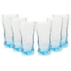 thumbnail image 2 of Juego de 6 Vasos Curveados Vidrio Francés, Modelo Treck Ice Blue, Capacidad 340 ml con Caja de Regalo, 2 of 3
