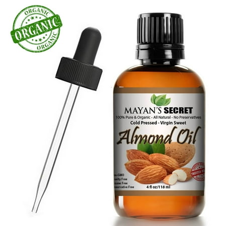 - Organic Unrefined Sweet Almond Oil |100% Pure | Cold Pressed | Hexane Free | Natural Moisturizer |Great For Hair, Skin & Nails | Carrier Oil | Great To Dilute Essential Oils Mayan's Se