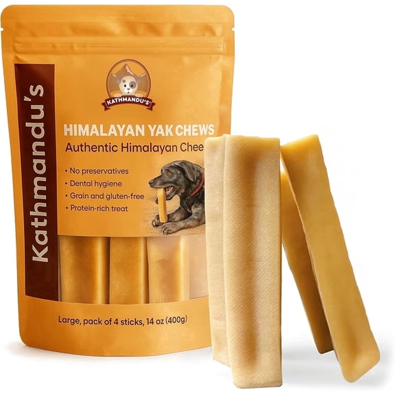 Kathmandus Himalayan Yak Chew for Dogs, Large, 4 Pack