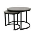 thumbnail image 1 of Jessar Bali Collection Set of 2 Round Coffee Tables with Metal Legs, Grey Wood Grain, 1 of 2