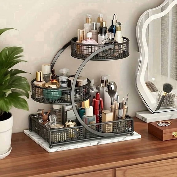 3-Tier Metal Cosmetic Storage Box