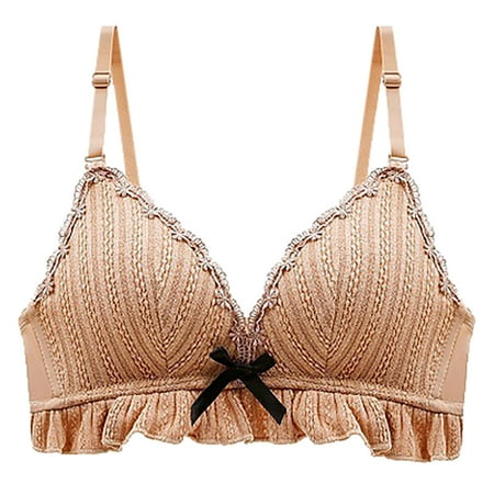 

Crotchless Lingerie For Women French Cup No Underwire Bra Maintenance Bra Type Lace Bra No Wire Bra Maintenance Breast Type Lace Bra Khaki 36