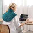 thumbnail image 3 of Refurbished MaxKare HP02-SH05 Weighted Heating Pad 23"x20" with 6 Heat Settings & 4 Timer Settings for Back & Neck Pain Relief - Green, 3 of 4