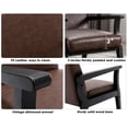 thumbnail image 3 of Guyou Wooden Accent Chair, Modern Faux Leather Upholstered Reading Armchair for Living Room Bedroom Study, Coffee, 3 of 8