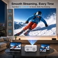 thumbnail image 4 of Groview Native 1080P Mini Projector with WiFi and Bluetooth, Outdoor Movie Projector with Built-in Speaker, 300 ANSI Home Theater Projector Compatible with PC/Phones/PS5 (Projector Screen Included), 4 of 9