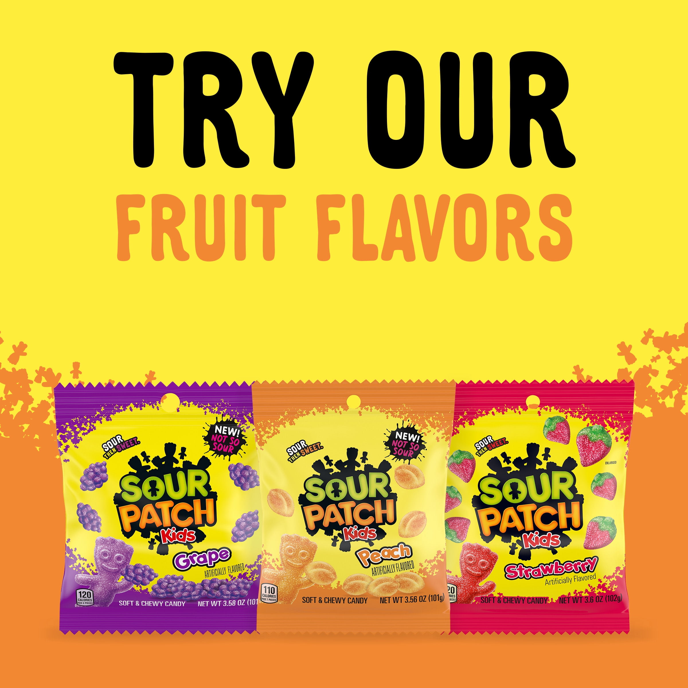 Sour Patch Kids Peach Soft and Chewy Candy, 3.56 oz
