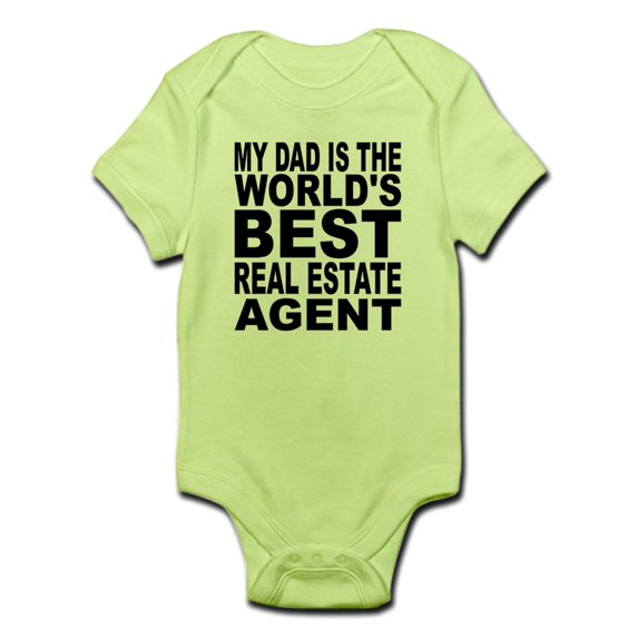 CafePress - My Dad Is The Worlds Best Real Estate Agent Body S - Baby Light Bodysuit