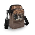 thumbnail image 3 of HELLHERO 2 Layers Polyester Cross Body Purse Unisex 4.33"x1.97"x7.09" Cat and Daisy Pattern Design, 3 of 7