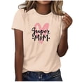 thumbnail image 2 of Mother's Day Summer Clothes Womens Clothes Short Sleeve Tee Mom/Mama Letter Printed Casual Base T Shirts Loose Fit (M, Beige 05), 2 of 4
