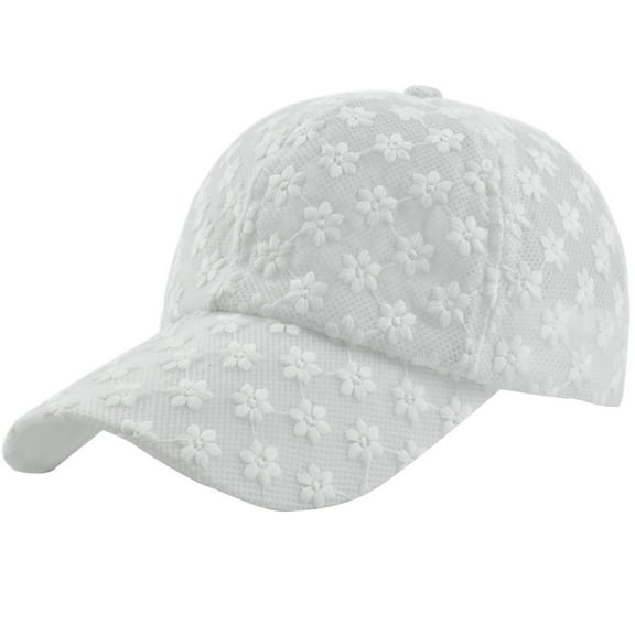 Baseball Cap for Women Adjustable Summer Sequins Outdoor Fashion Breathable Mesh Cap Sun Protection Ponytail Hat,Color:White